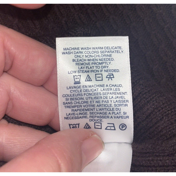 Land's End Women's Brown Turtleneck Tunic Dress 2X 3/4 Sleeves Cozy Casual Cable - Picture 8 of 10